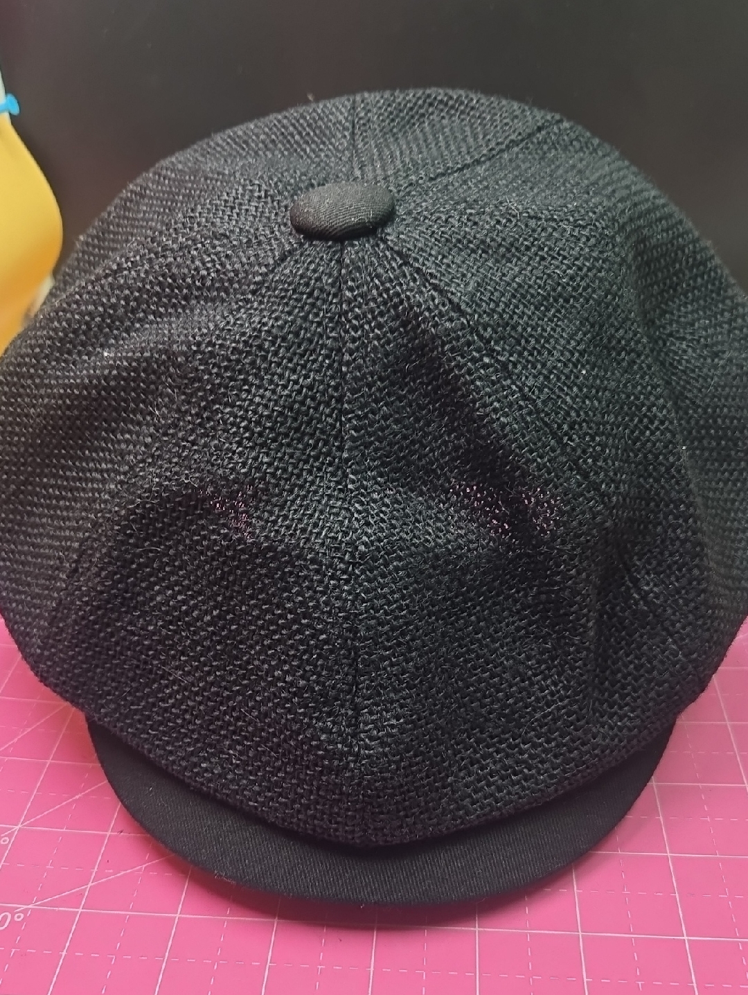 Black Knit Newsboy Cap
